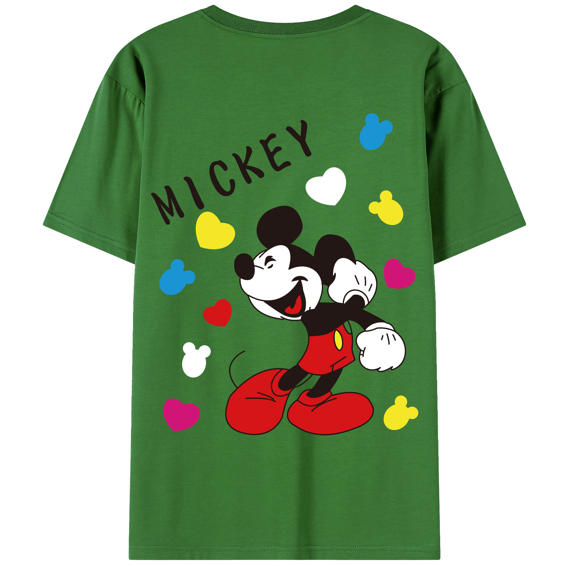 （画像用） ミッキーマウス Mickey Mouse レディース半袖Tシャツ(バックプリント)